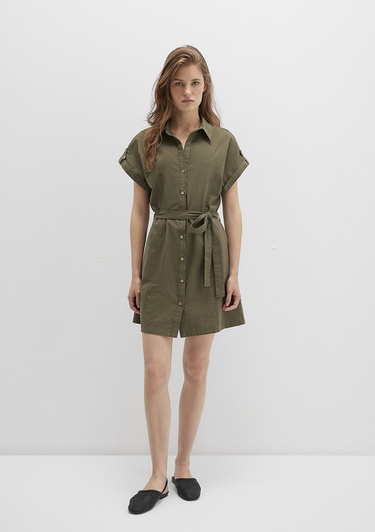  Mavi Yeşil Mini Elbise 1310723-71549