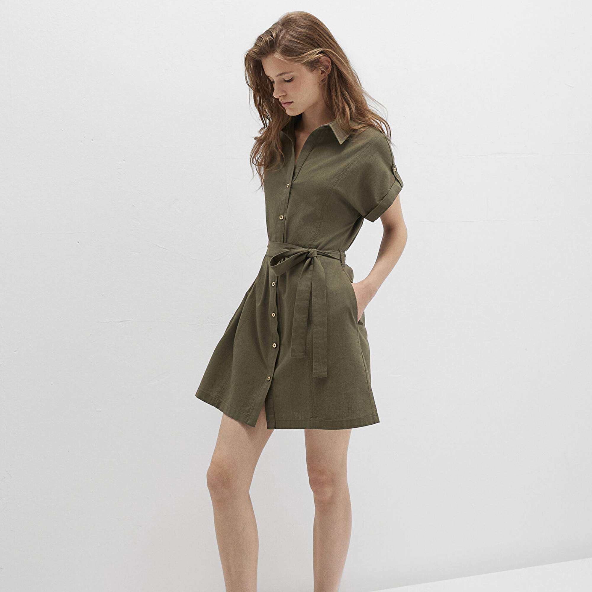 Mavi Yeşil Mini Elbise 1310723-71549