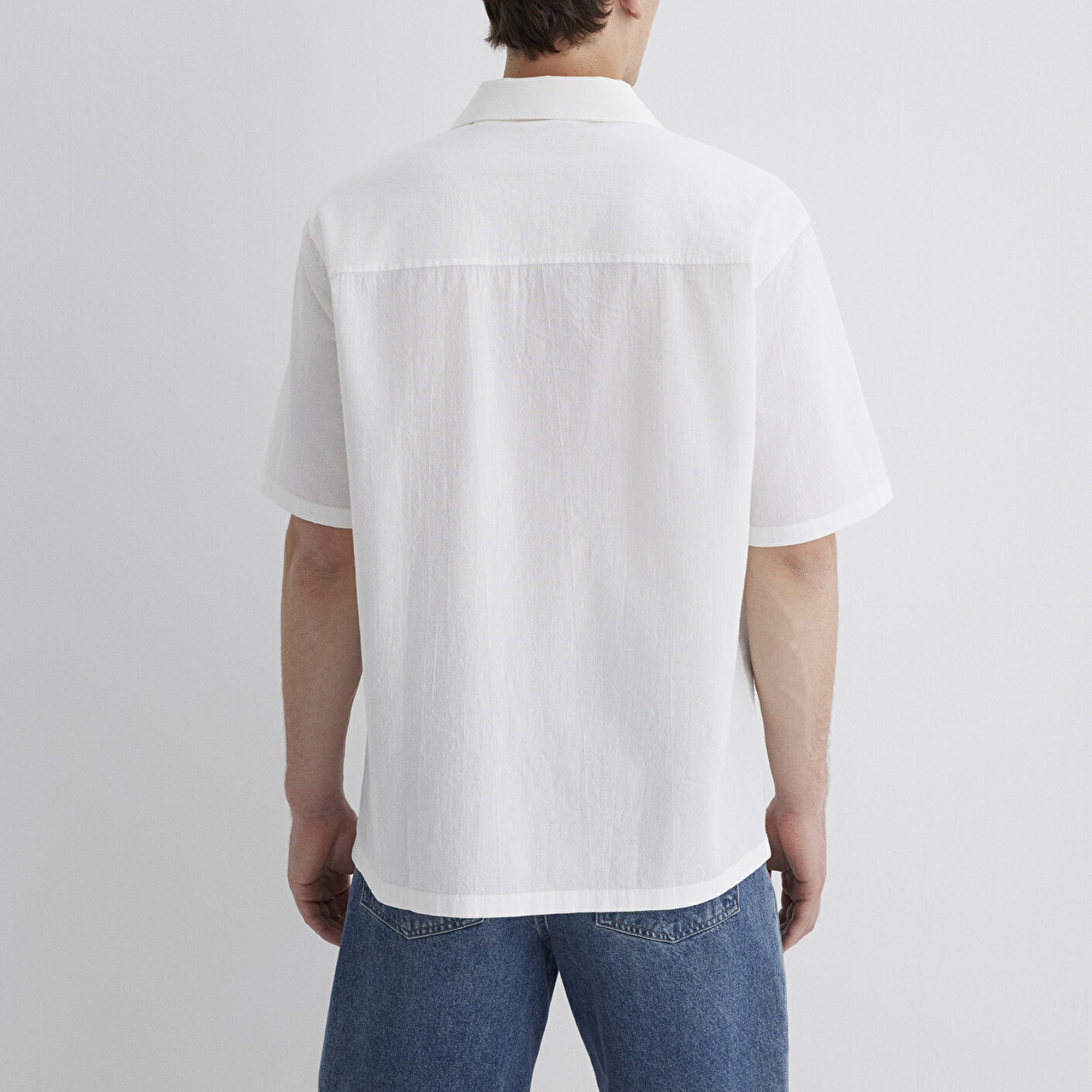 Mavi Beyaz Gömlek Loose Fit / Bol Rahat Kesim 0211519-70057