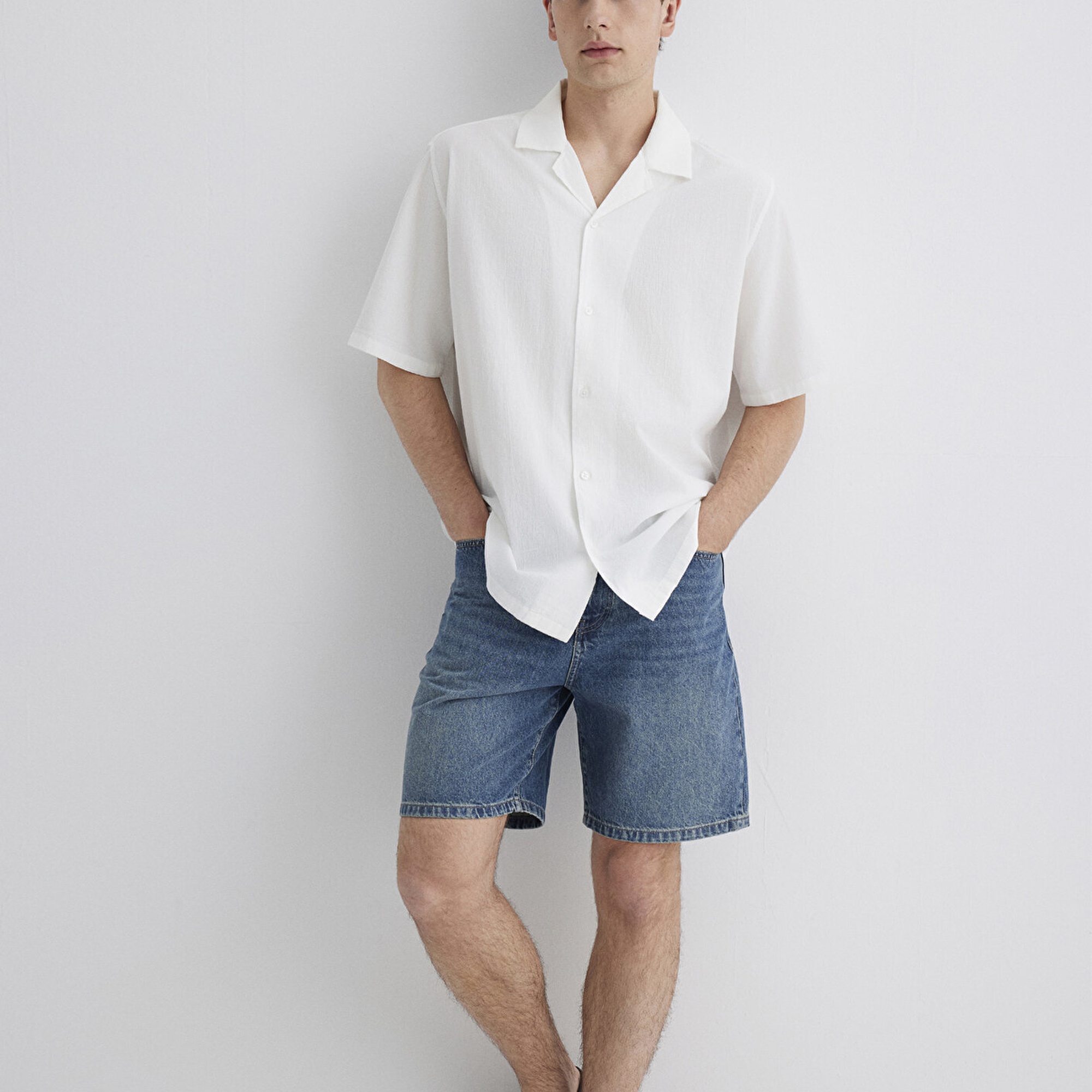 Mavi Beyaz Gömlek Loose Fit / Bol Rahat Kesim 0211519-70057