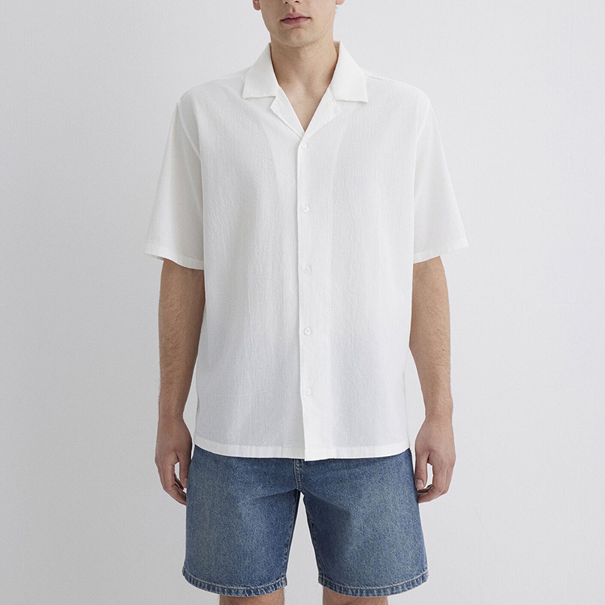 Mavi Beyaz Gömlek Loose Fit / Bol Rahat Kesim 0211519-70057