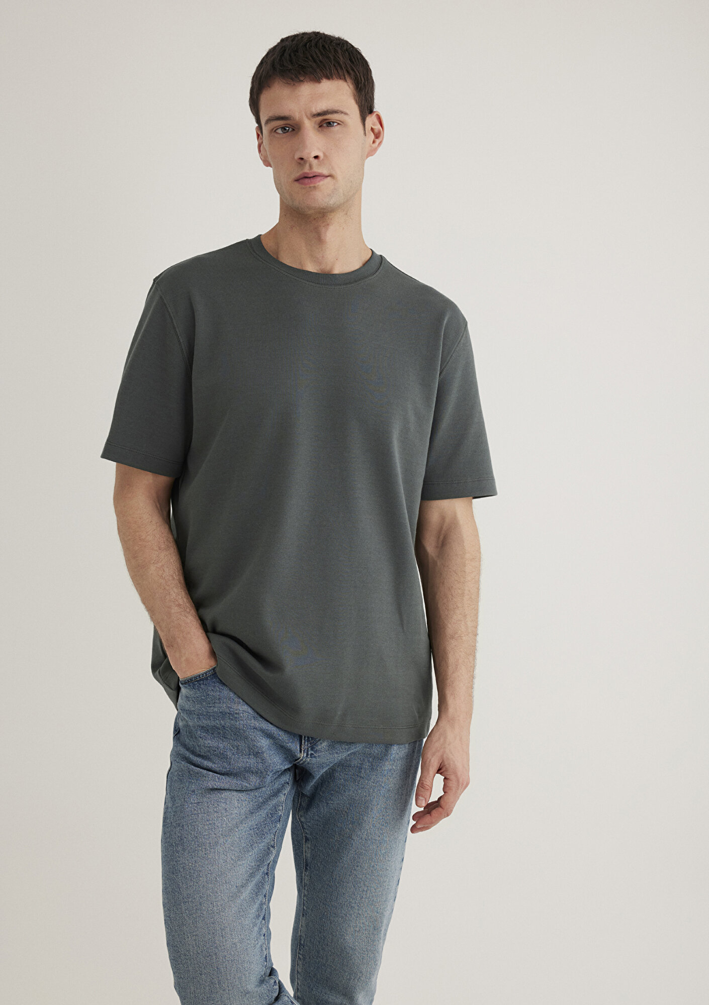  Mavi Yeşil Tişört Loose Fit / Bol Rahat Kesim 0612731-71598