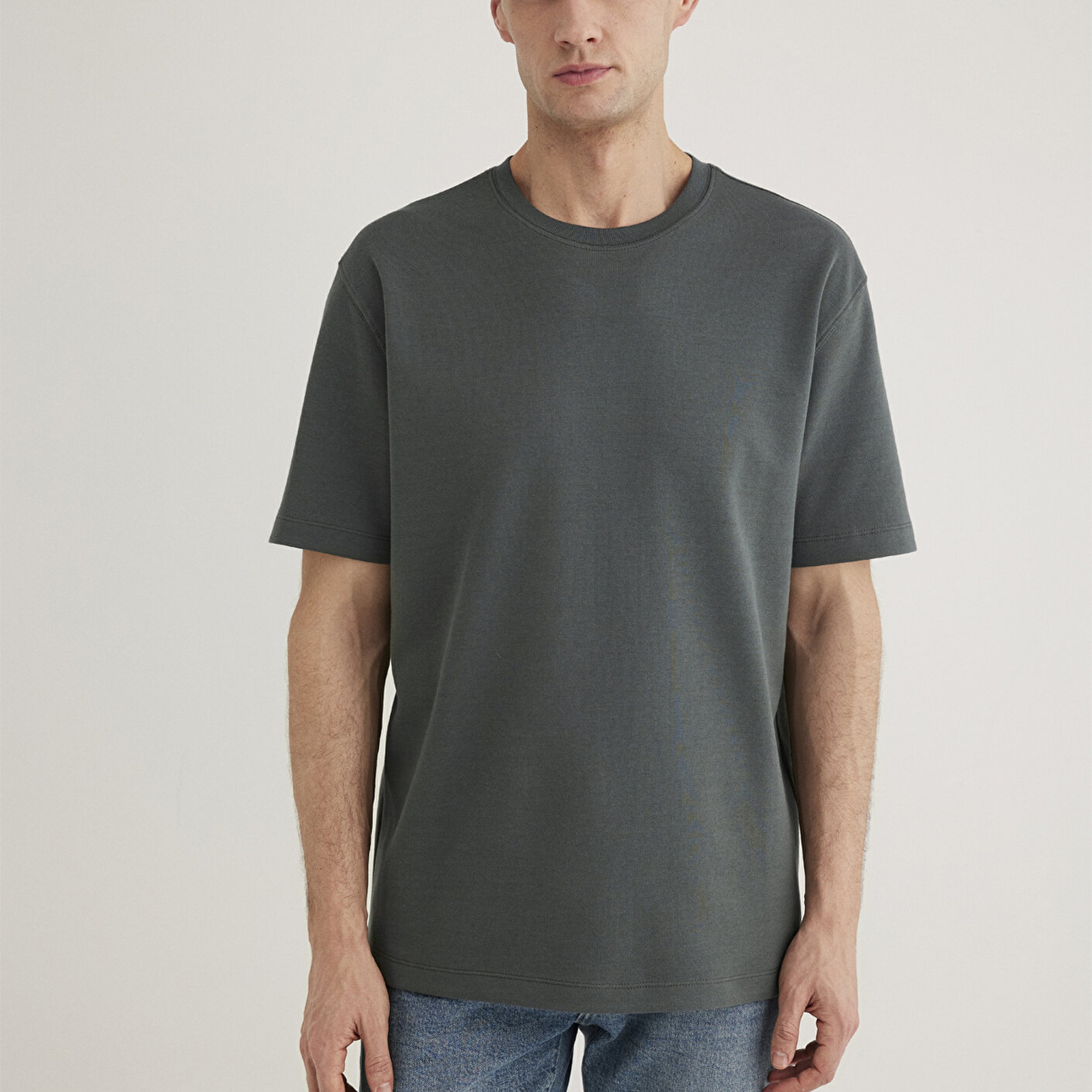 Mavi Yeşil Tişört Loose Fit / Bol Rahat Kesim 0612731-71598