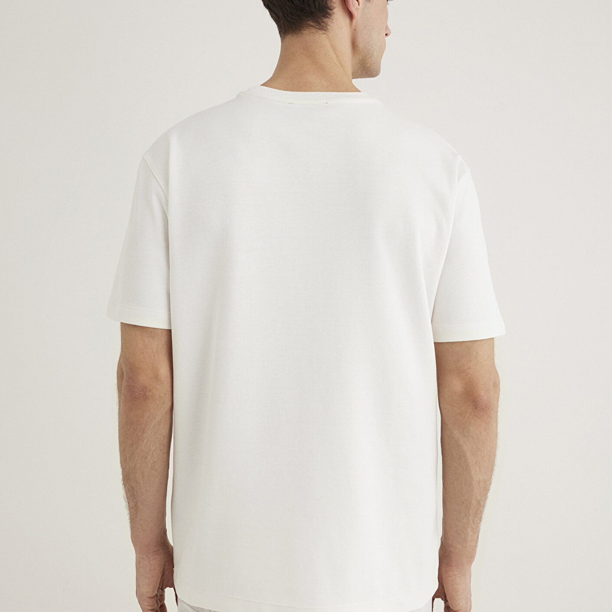 Mavi Ekru Tişört Loose Fit / Bol Rahat Kesim 0612731-70057