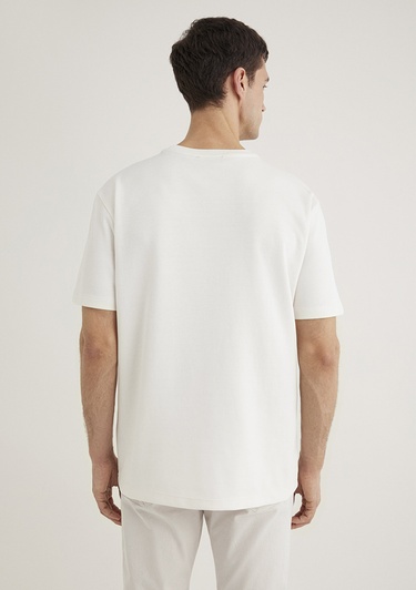  Mavi Ekru Tişört Loose Fit / Bol Rahat Kesim 0612731-70057