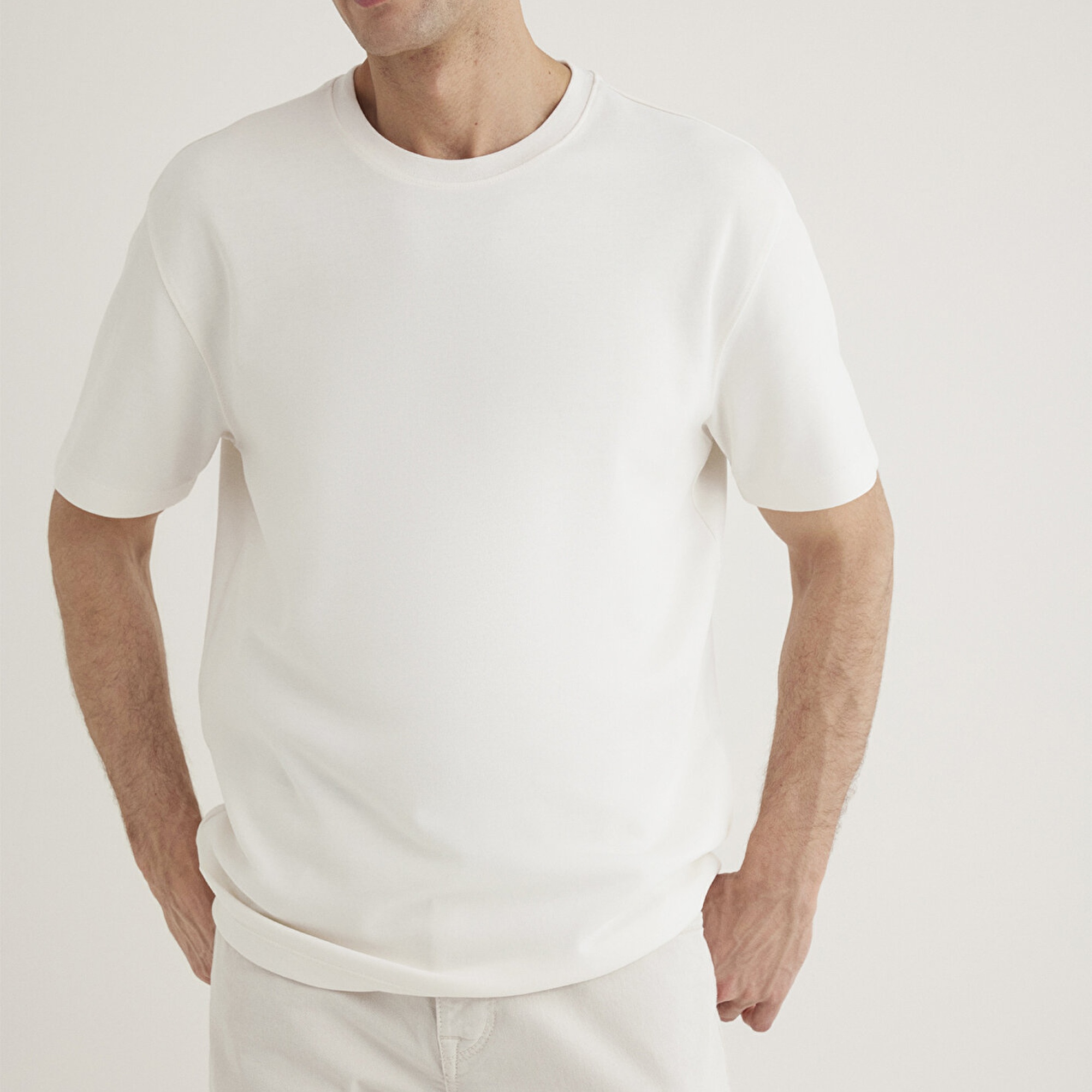 Mavi Ekru Tişört Loose Fit / Bol Rahat Kesim 0612731-70057