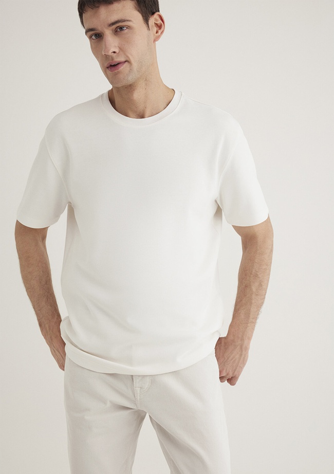  Mavi Ekru Tişört Loose Fit / Bol Rahat Kesim 0612731-70057