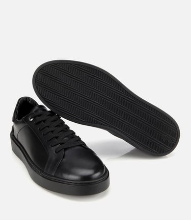  Erkek Deri Siyah Günlük Ayakkabı