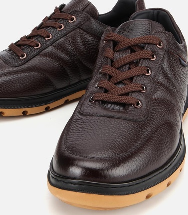  Erkek Deri Kahverengi Rahat Günlük Ayakkabı