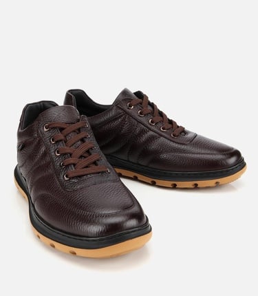  Erkek Deri Kahverengi Rahat Günlük Ayakkabı