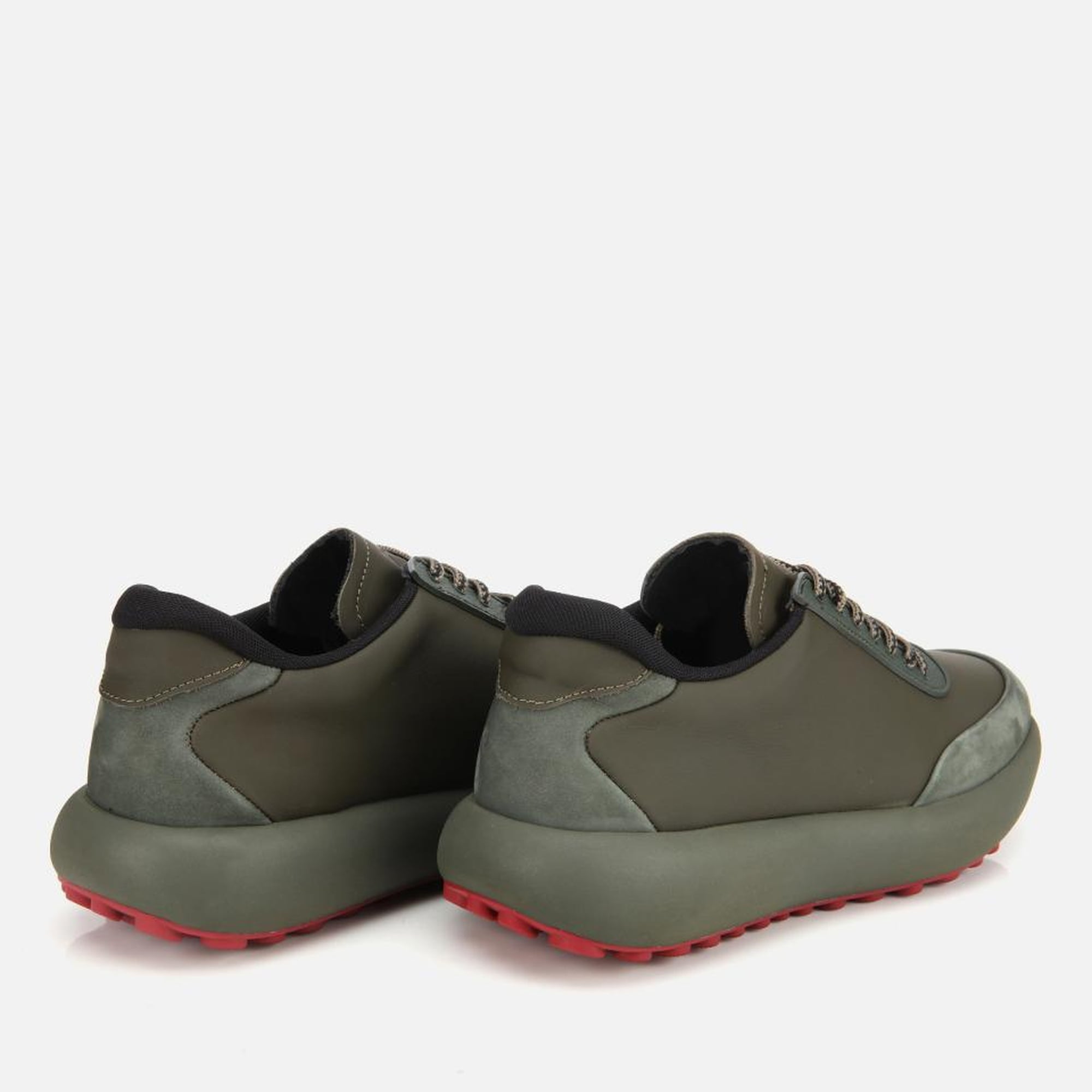 Erkek Nubuk Deri Haki Kalın Tabanlı Spor Ayakkabı