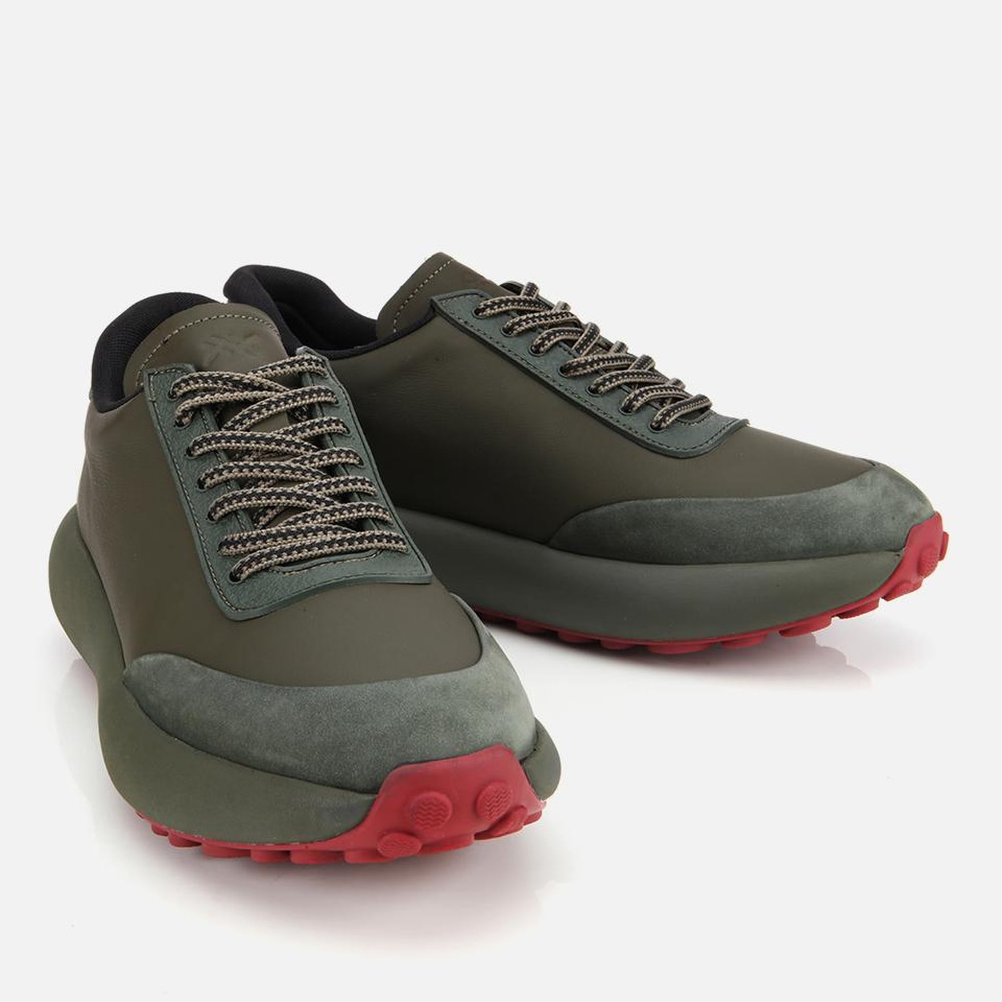 Erkek Nubuk Deri Haki Kalın Tabanlı Spor Ayakkabı