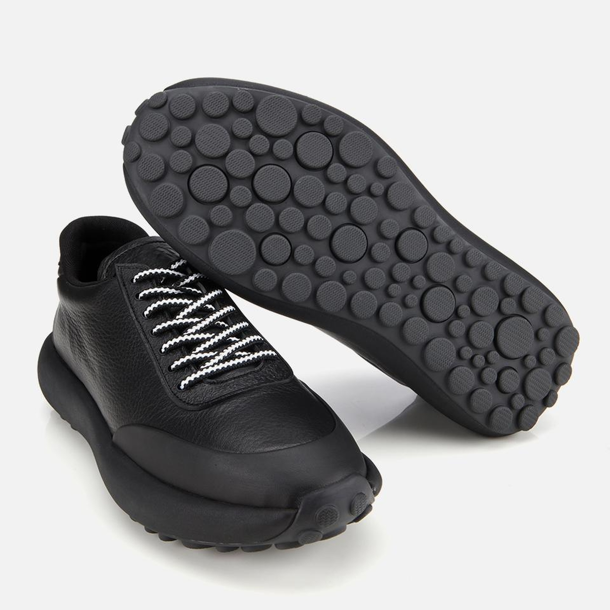 Erkek Deri Siyah Yumuşak Dokulu Spor Ayakkabı