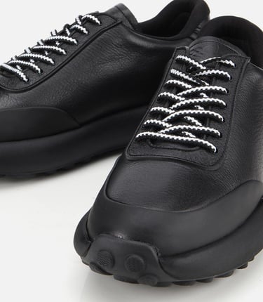  Erkek Deri Siyah Yumuşak Dokulu Spor Ayakkabı