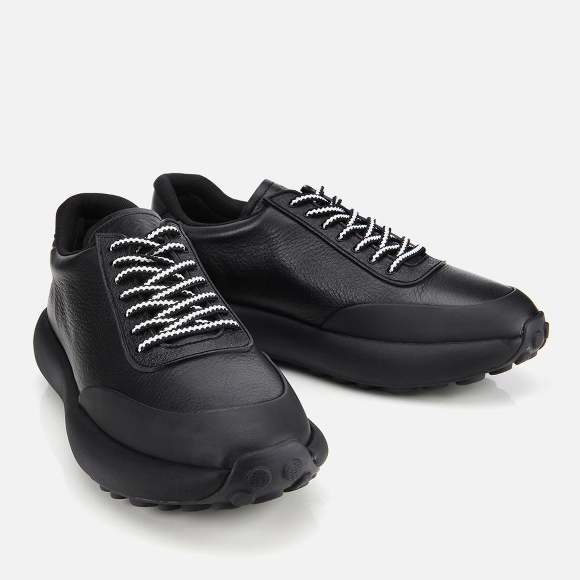 Erkek Deri Siyah Yumuşak Dokulu Spor Ayakkabı