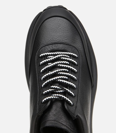  Erkek Deri Siyah Yumuşak Dokulu Spor Ayakkabı