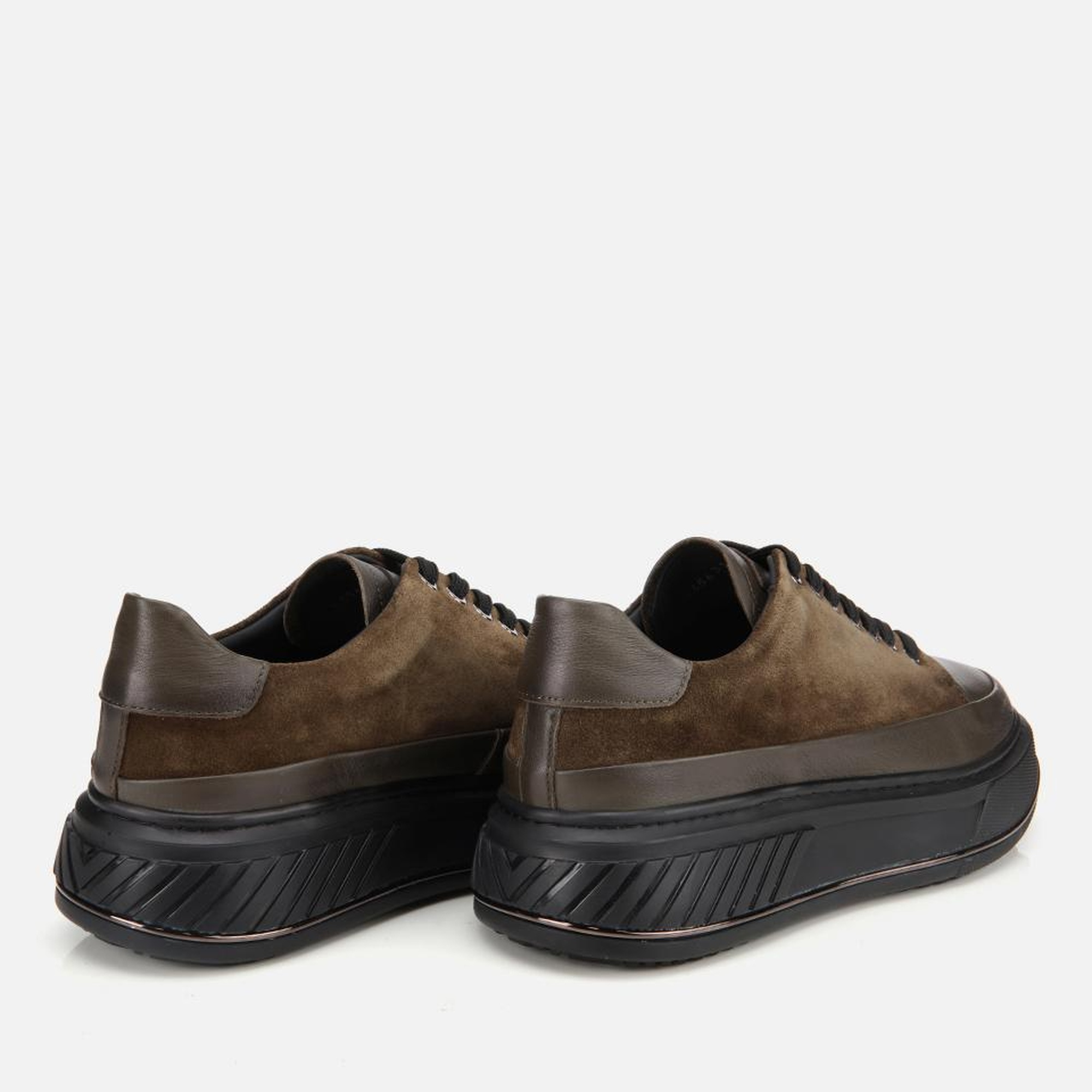 Erkek  Süet Deri Haki Yüksek Topuklu Spor Ayakkabı