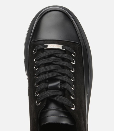  Erkek  Süet Deri Siyah Yüksek Topuklu Spor Ayakkabı