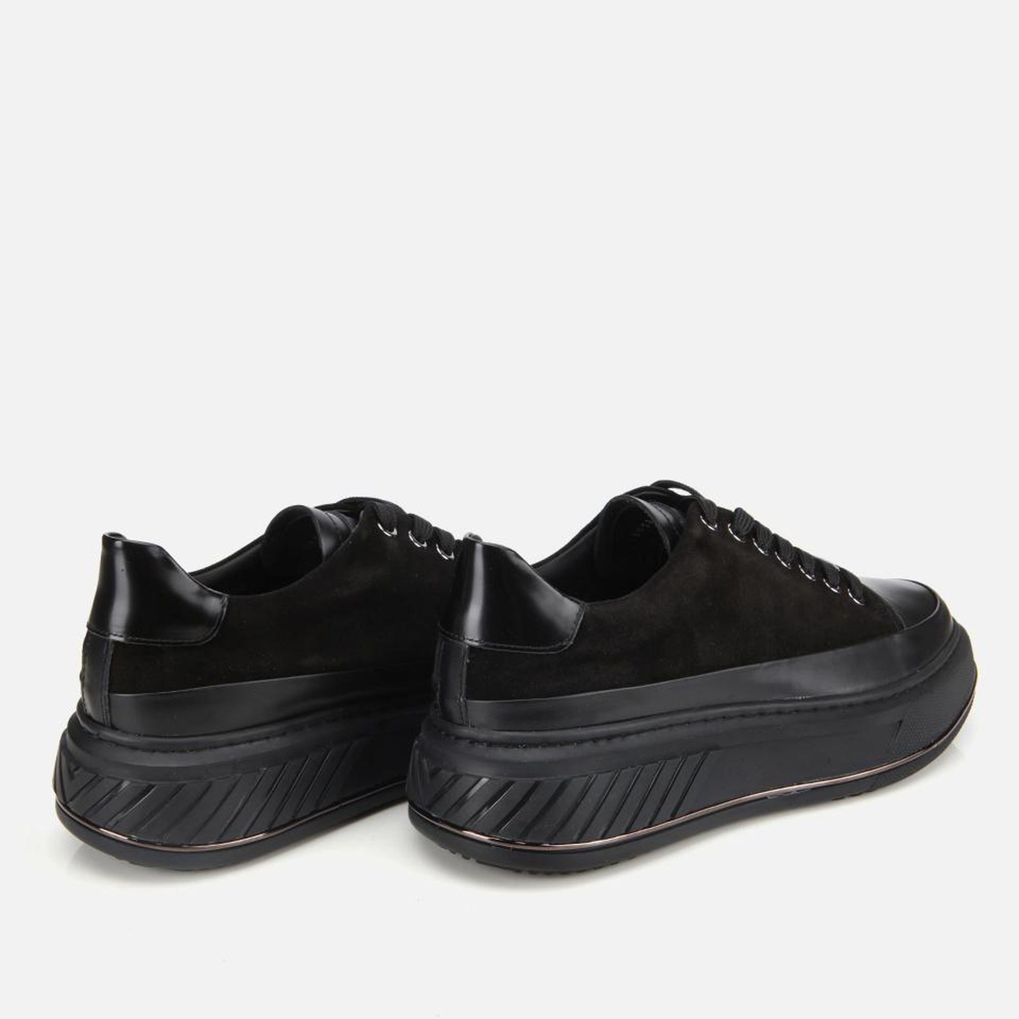 Erkek  Süet Deri Siyah Yüksek Topuklu Spor Ayakkabı