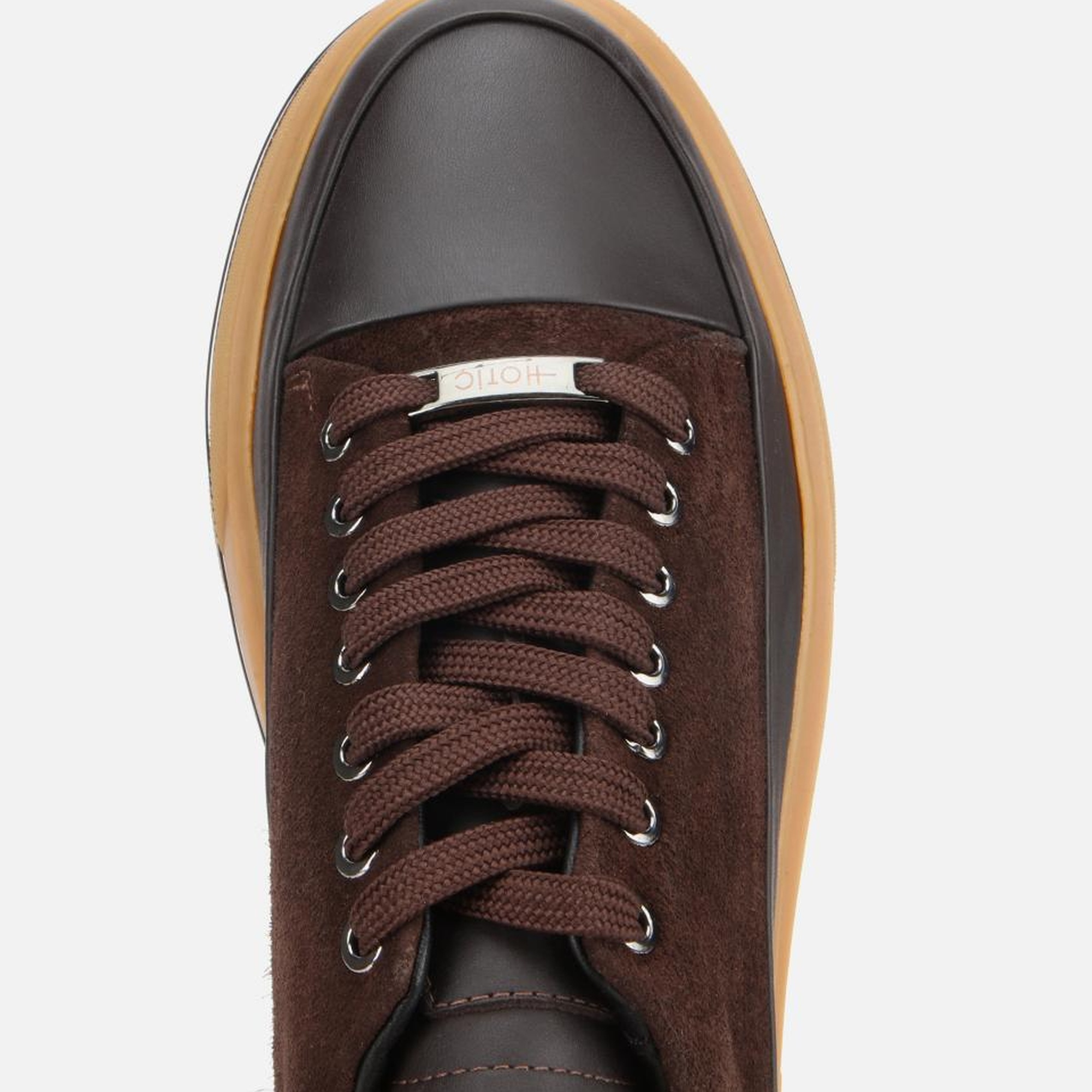 Erkek  Süet Deri Kahverengi Yüksek Topuklu Spor Ayakkabı