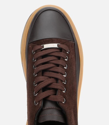  Erkek  Süet Deri Kahverengi Yüksek Topuklu Spor Ayakkabı