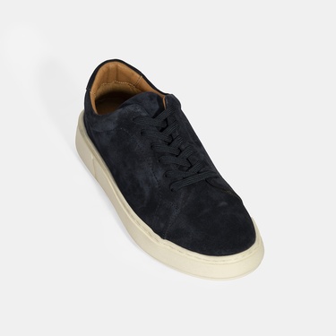  Erkek Lacivert Bağcıklı Süet Spor Ayakkabı