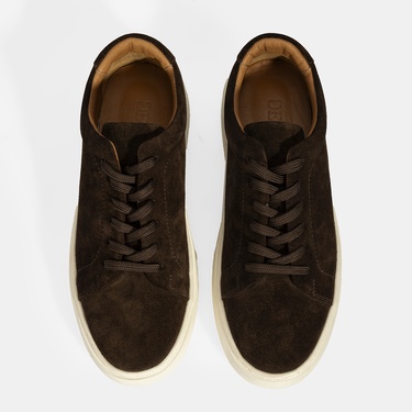  Erkek Kahve Bağcıklı Süet Spor Ayakkabı