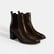 Kadın Kahve Lastikli Topuklu Deri Bot
