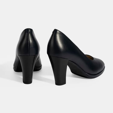  Kadın Lacivert DesaComfort Deri Topuklu Ayakkabı