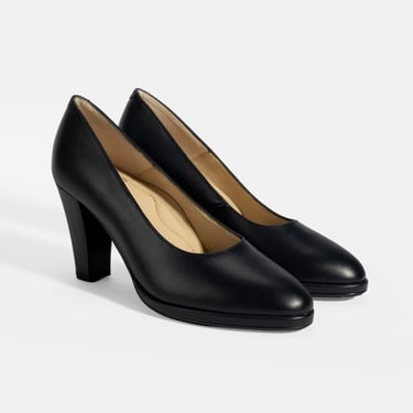  Kadın Lacivert DesaComfort Deri Topuklu Ayakkabı