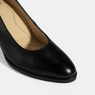  Kadın Siyah DesaComfort Deri Topuklu Ayakkabı