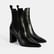 Kadın Siyah Lastikli Topuklu Deri Bot