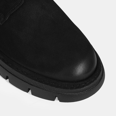  Erkek Siyah Bağcıklı Nubuk Deri Ayakkabı