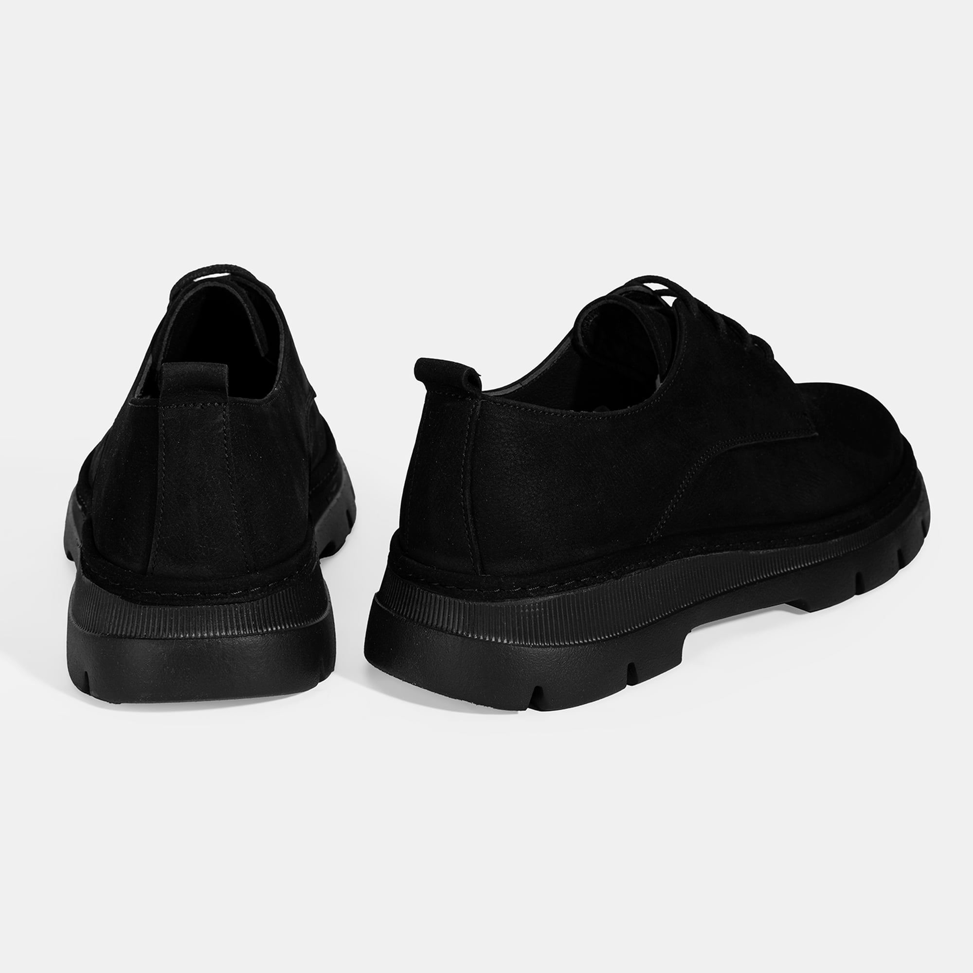 Erkek Siyah Bağcıklı Nubuk Deri Ayakkabı