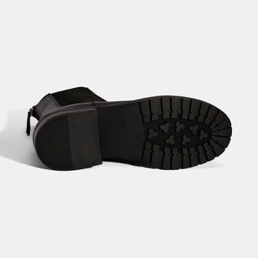  Kadın Siyah  Lastikli Deri Chelsea Bot