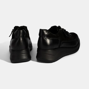  Kadın Siyah Bağcıklı DesaComfort Deri Ayakkabı