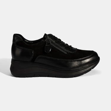  Kadın Siyah Bağcıklı DesaComfort Deri Ayakkabı