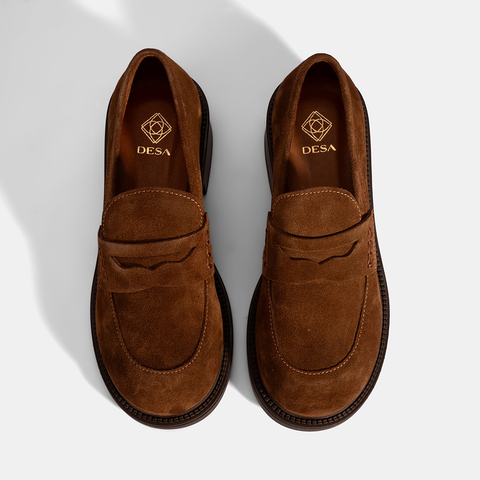 Kadın Taba Topuklu Süet Loafer