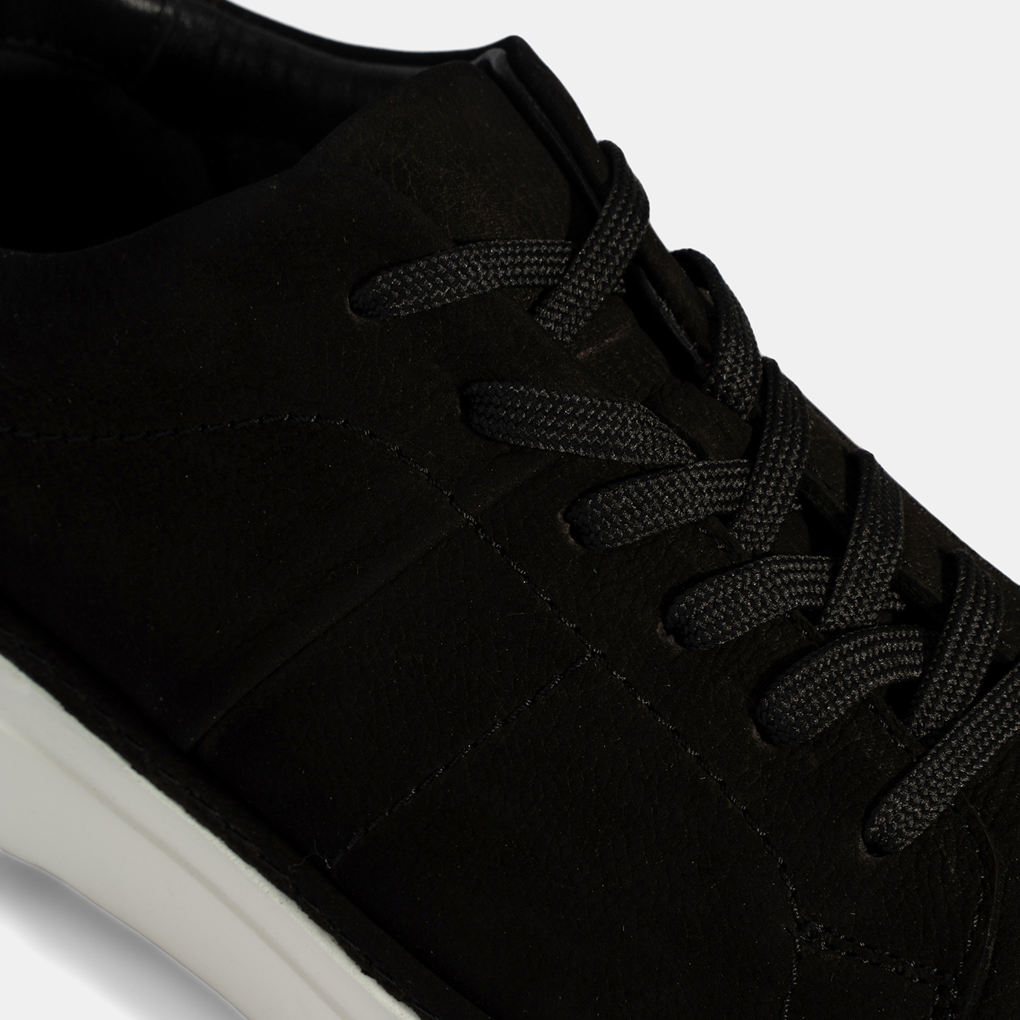 Erkek Siyah Bağcıklı Günlük Nubuk Deri Ayakkabı