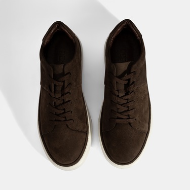  Erkek Kahve Bağcıklı Günlük Nubuk Deri Ayakkabı