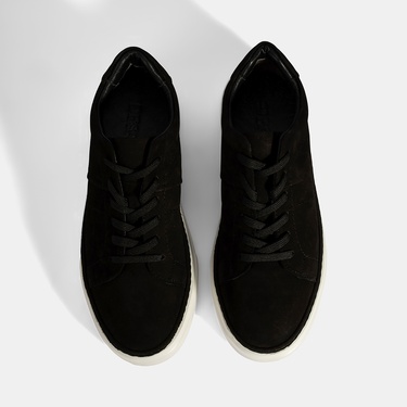  Erkek Siyah Bağcıklı Günlük Nubuk Deri Ayakkabı