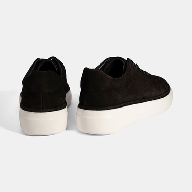  Erkek Siyah Bağcıklı Günlük Nubuk Deri Ayakkabı