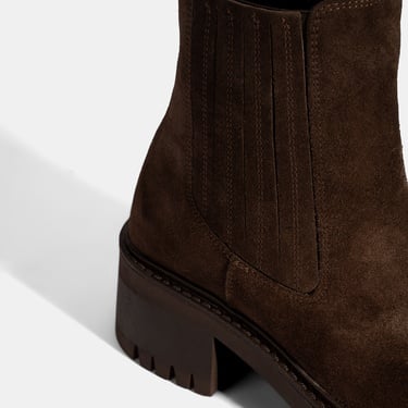  Kadın Kahve Lastikli Topuklu Süet Chelsea Bot