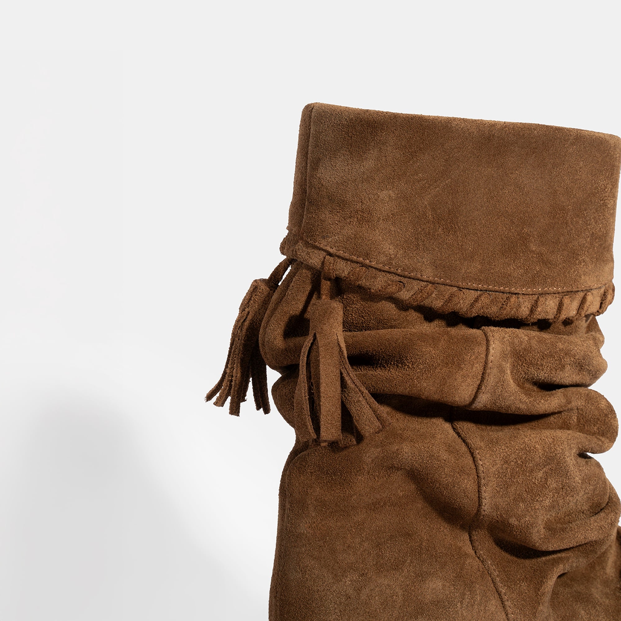 Kadın Taba Püskül Detaylı Süet Topuklu Bot