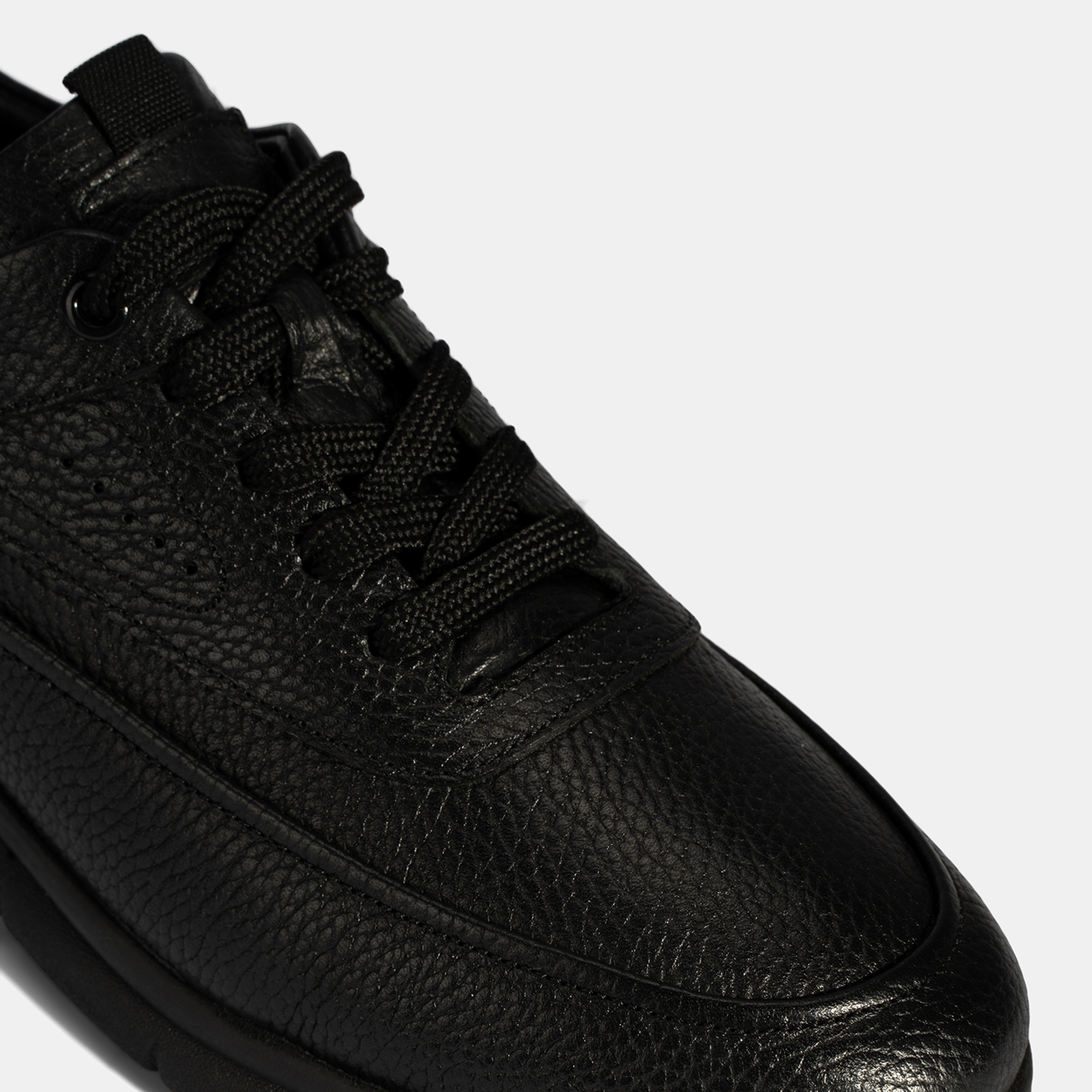 Erkek Siyah Bağcıklı Deri Günlük Ayakkabı