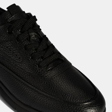  Erkek Siyah Bağcıklı Deri Günlük Ayakkabı