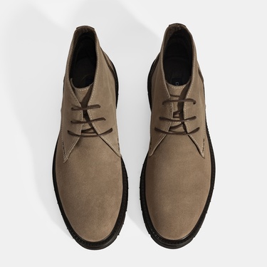  Erkek Vizon Bağcıklı Süet Bot