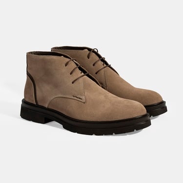  Erkek Vizon Bağcıklı Süet Bot