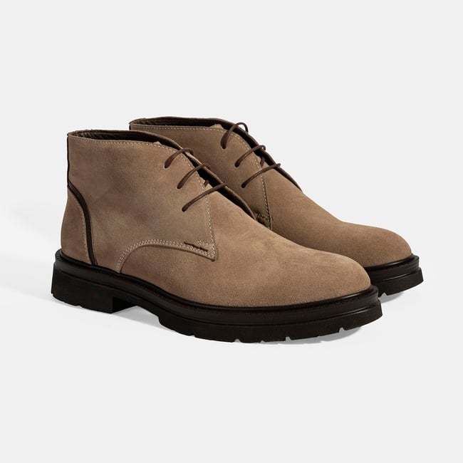  Erkek Vizon Bağcıklı Süet Bot