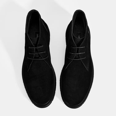  Erkek Siyah Bağcıklı Süet Bot